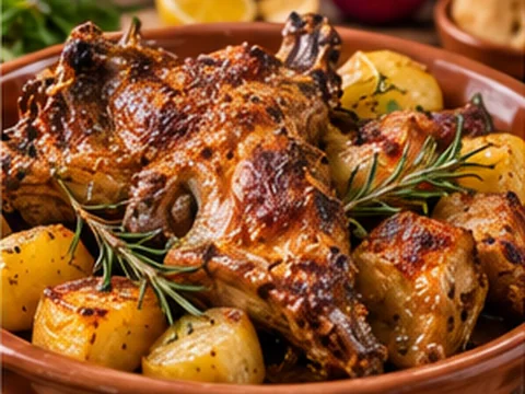 Cabrito Assado no Forno — Imagem ilustrativa criada digitalmente