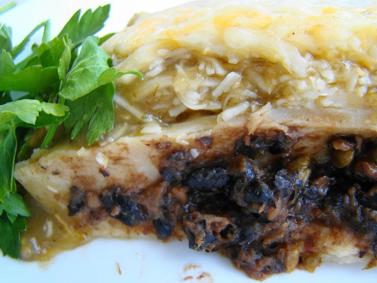 Black bean and sweet potato enchiladas