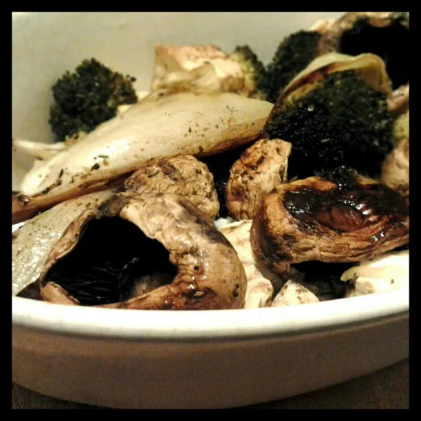 Papilote de tofu e cogumelos
