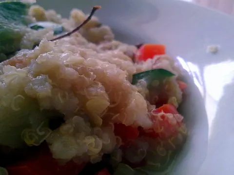 Ratatouille com quinoa e lentilhas