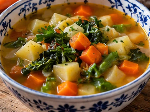 Sopa de Legumes à Portuguesa — Imagem ilustrativa criada digitalmente